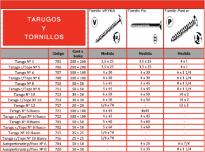 tarugos y tornillos